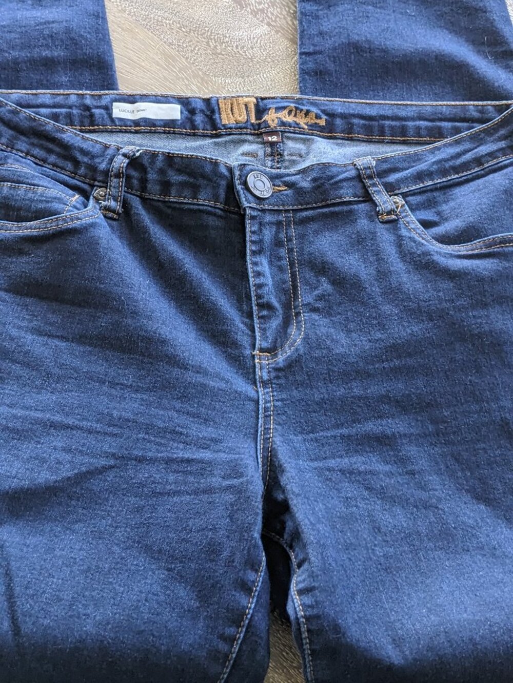 KUT From the Kloth, LUCILLE Skinny Light Weight, Dark Wash Blue Jeans, Size 12